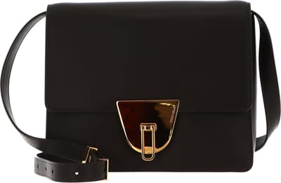 COCCINELLE Leren Schoudertas Avondtas Coccinellenico Selleria Shoulderbag Bark Donkerbruin