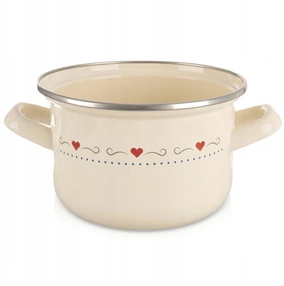 Crème Emaille Pan TONCA 16 cm, 1.4 L - Geschikt voor Alle Fornuizen