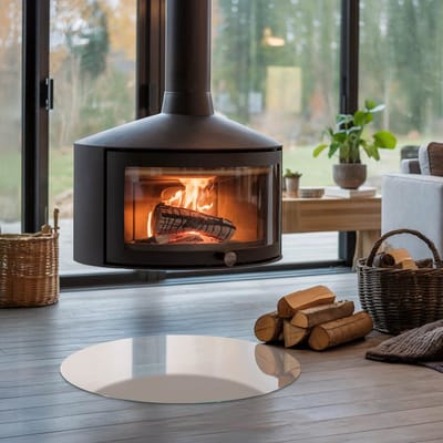 Coloray Vloerplaat Houtkachel - Onderplaat Kachel - 60 cm x 60 cm - Houtkachel Vloerplaat - Beige Vloerplaat Kachel - Onderplaat - Vloerplaat voor Houtkachel - Vloerplaat Open Haard - Onderplaat Voor Houtkachel