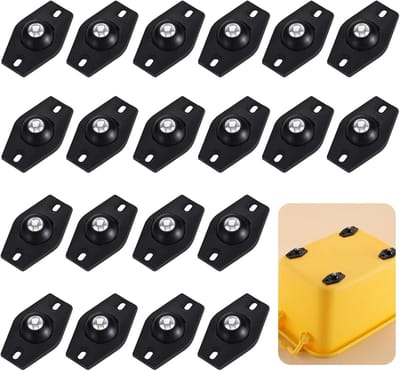 Zelfklevende Kogelrollen - Mini Wielen Glijders - Meubels Verplaatsen - 360 Graden Draaibaar - 1.2 cm Hoog - Zwart