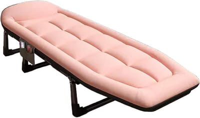 Opklapbed 1 Persoon - Gastenbed Uitklapbed - Ruimte Besparen - 6-voudig Verstelbare Rugleuning - 200x65x32cm - Lichtgrijs