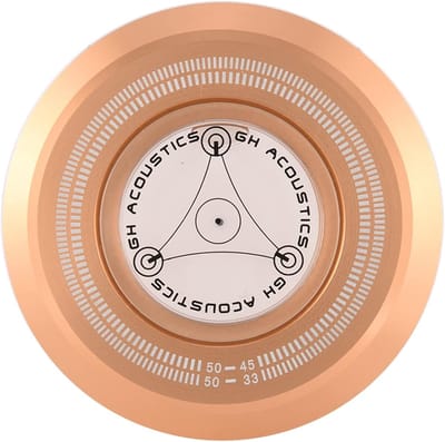 Platenspeler Stabilisator - Schijf Stabilisator - Verbeteren Geluidskwaliteit - Ingebouwde Waterpas - 7 mm Spilgat - Goud