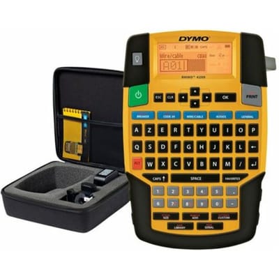 DYMO Rhino 4200 Draagbare Industriële Labelmaker met koffer | AZERTY-toetsenbord | Compacte, tijdbesparende labelprinter voor professionals, die veel onderweg zijn