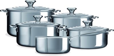 Le Creuset Signature Pannenset - Kookpannen met deksel - 5-delig - RVS - Inductie