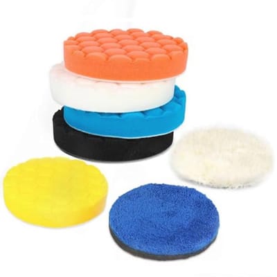 Polijstschuim, 7 Stuks, 125 mm, Wax Polijstschuim, Polijstpad voor Eccentrische Polijstmachine, Schuurmachine