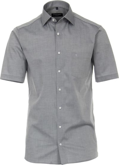 CASA MODA modern fit overhemd - korte mouw - grijs - Strijkvriendelijk - Boordmaat: 47 (EU maat: 3XL)