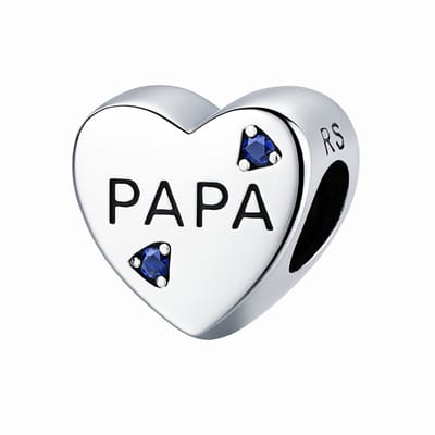 Papa Bedel – Hart – 925 Sterling Zilver – RomyStones – Voor Bedelarmban