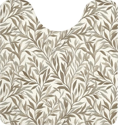 WC mat met uitsparing 55x60 cm - Antislip - Takken - Botanisch - Taupe - Toiletmat met uitsnijding - Vloermat - Douchemat - Toilet tapijt - Toiletmatten