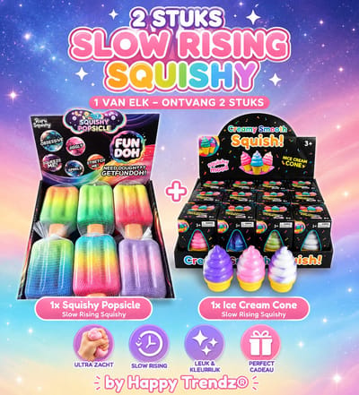 Happy Trendz® | 2 Pcs Slow Rising Squishy Pakket – Popsicle & Ice Cream Cone Mystery Color | 2 Stuks Squishy Pakket Slow Rising – Popsicle + Ice Cream Cone Fidget Toy | TikTok Squishy Must Have – Dé TikTok squishy hype die iedereen wil hebben!