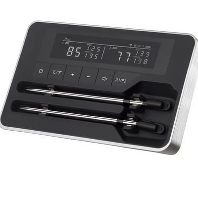Herman den Blijker - Digitale Vleesthermometer Dual - Draadloos Bluetooth - Met gratis app - Twee sondes - Nauwkeurig tot ±1 °C - Bereik tot 90 meter - IP67 waterbestendige meetnaald