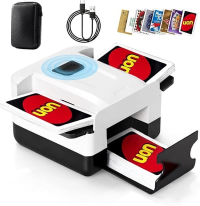 Elektrische Kaartenschudder - Kaartmixer Mengmachine - Spel Eerlijk Houden - Oplaadbare Batterij - 12.8 x 12.2 x 8.2 cm - Zwart