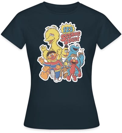 Sesamstraat 123 Sesame Street Groep T-Shirt Dames