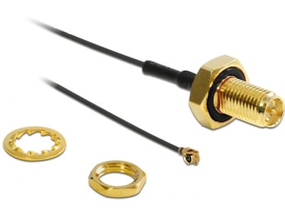 Delock - RP-SMA Buchse zum Einbau - MHF/U.FL kompatibler Ste