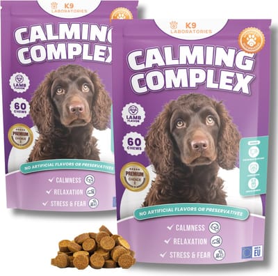K9 Laboratories Kalmte & Balans - Honden Supplement - Anti Stress, Angst, Agressie - Met Valeriaan, L-tryptofaan & Hennepzaadolie - 120 Stuks