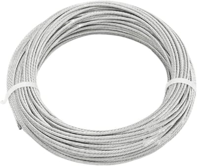 Roestvrij Staal Touw - Hefkabel Waslijn - Tuinondersteuning Maken - Duurzaam Materiaal - 50 Meter - Zilver