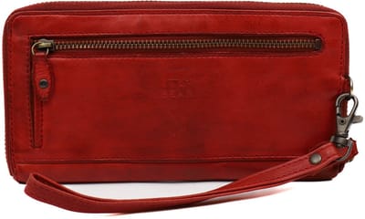 Bear Design Zip Around Portemonnee / Clutch Cow Lavato Rood