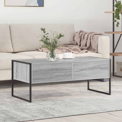 vidaXL - Salontafel - Grijs - Sonoma - 100 - x - 46 - x - 40 - cm - Bewerkt - hout