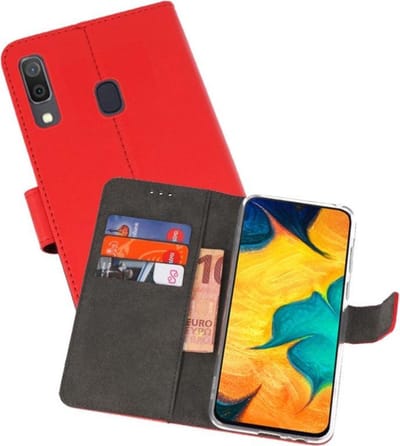 Booktype Telefoonhoesjes - Bookcase Hoesje - Wallet Case - Geschikt voor Samsung Galaxy A30 - Rood