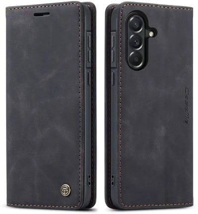 CaseMe 013 Hoesje Geschikt voor Samsung Galaxy A57 - Book Case met Standaard - Portemonnee Beschermhoes - Pasjeshouder voor Twee Pasjes - Zwart