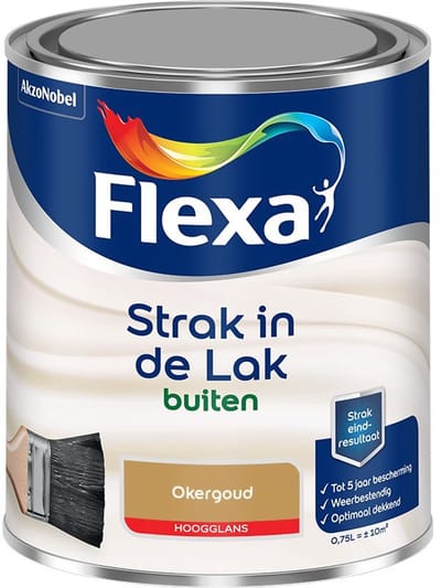 Flexa - Strak In De Lak Buitenlak Hoogglans - Okergoud - Mengverf - 750 Ml