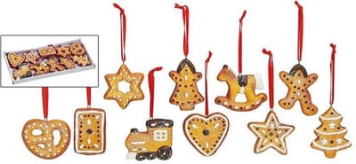Kersthanger - Koekjes -  set van 10 stuks