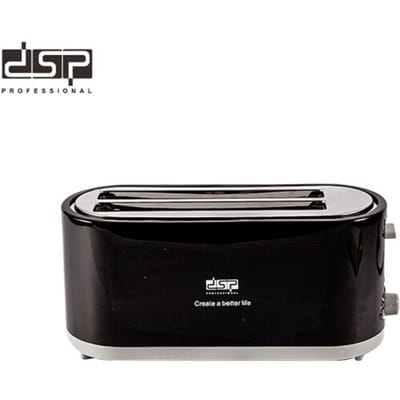 DSP 4-sleufs broodrooster, 1400 W, 7 bruiningsstanden, automatische uitwerping, anti-klemfunctie, snoeropberging en antislip kruimellade,