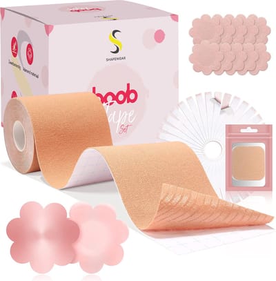 Shapewear Premium Boob Tape Inclusief 12 Nipple Covers - Plak bh met Tepelcovers - Boob Lift met 36 Dubbelzijdige Kleding Plakkers - Borst tape