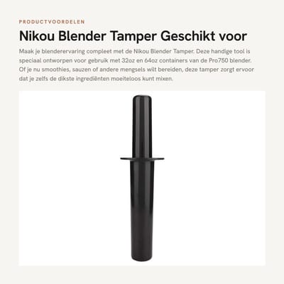 Dailygoods- Blender Tamper 24cm - Blender Accessoire - Muddler - Plastic - Duurzaam - Eenvoudig te Reinigen - Mixeraccessoire