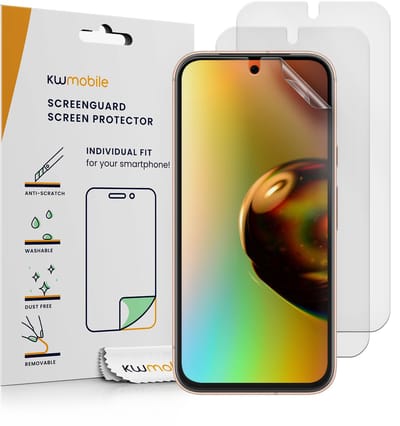 kwmobile Set of 3 Screen Protectors Compatible with Google Pixel 8a - Anti-Glare Anti-Fingerprint Display Films - Matte