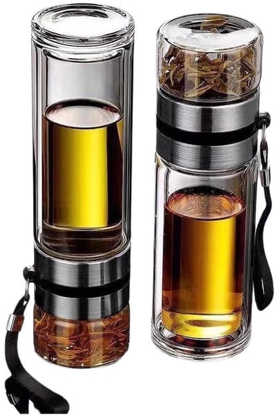 1 stuks/Hitte-isolatie Thee Scheiding Waterbeker Glazen Beker Transparant Zetten Dubbellaags Filter Draagbare High-End Thee Beker Creatief