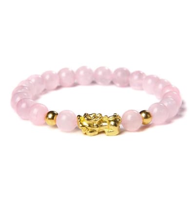 Geluksbrenger - Feng Shui - armband - geluksarmband - geluk - 17 cm Pink Quartz - 1 stuks