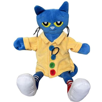 Nieuwe 30cm Pete The Cat Handpop Pluche Zachte Pop Kerstcadeau Speelgoed voor Kinderen Feest Show Rekwisiet 30cm blue