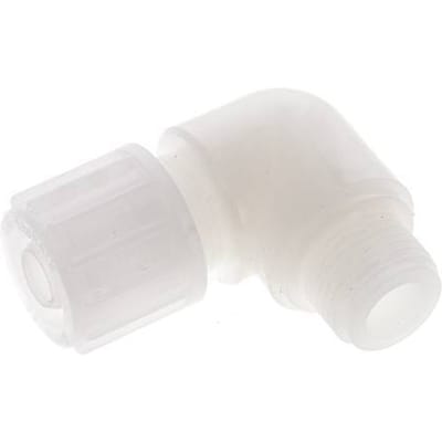 15x9mm & G1/2'' PVDF L-Vorm Knelfitting Buitendraad 10bar Kunststof en Polyamide