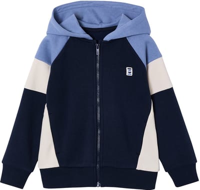 Vertbaudet Sweater met rits jongen met capuchon coloblock