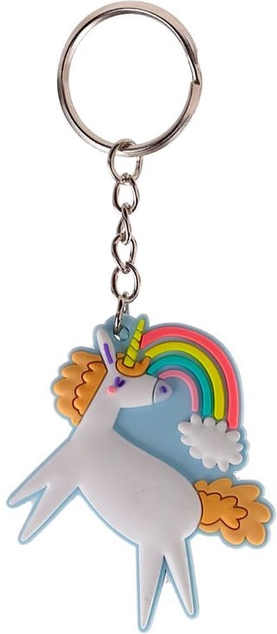 Sleutelhanger/Tashanger - Wit&Oranje - Unicorn Magic - Magische Eenhoorn - PVC - 5,5x4x0,6cm