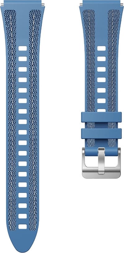 Hybride nylon-siliconen bandje - geschikt voor Garmin Venu 2s / 3s / 4 (41mm) / Vivoactive 4s / Forerunner 255s / 265s - Huawei Watch GT 5 Pro - 42mm / GT 6 / GT 5 / GT 4 - 41mm - blauw