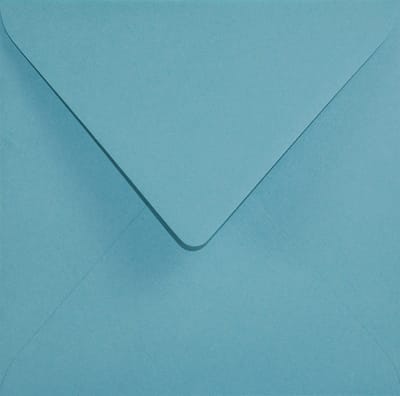 Gladde blauwe enveloppen A5 - 153 x 153 mm - 25 stuks - NK natgelijmde - 110 gram - Woodstock - Netuno