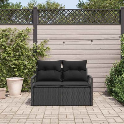 vidaXL - Tuin - Sofa - met - kussen - 120 - x - 62 - x - 69 - cm - poly - rattan