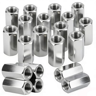 Set van 20 lange moeren M8 x 24 mm, roestvrijstalen verbindingselementen, hexagonale moeren, schroefhulzen en spacerhulzen voor stevige verbindingen