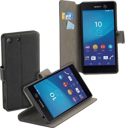 HC zwart bookcase voor de Sony Xperia M5 wallet cover