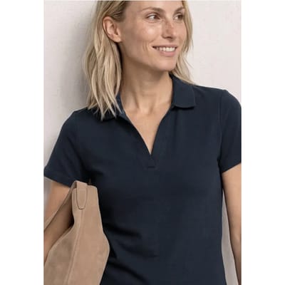 Poloshirt met korte mouwen en gespleten hals