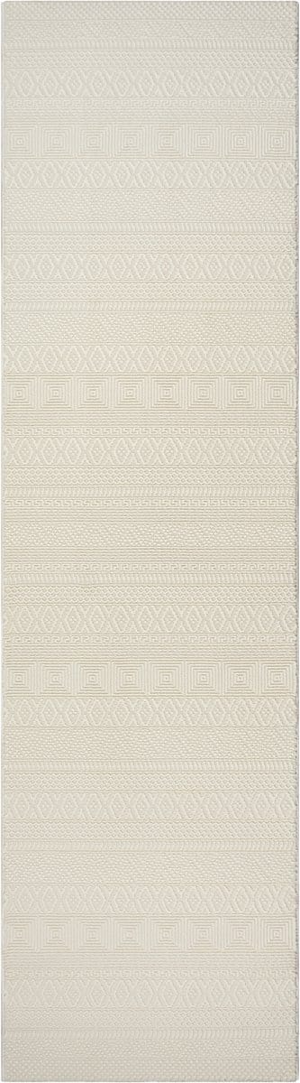 the carpet Lima – duurzaam designer vloerkleed, wasbaar & onderhoudsvriendelijk, 3D-structuur, gerecycled polyester, crème, 80 x 300 cm