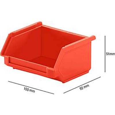 Magazijnbak LF 110 SSI Schäfer  - polypropeen - L 92 x B 100 x H 50 mm - 0,26 l - rood