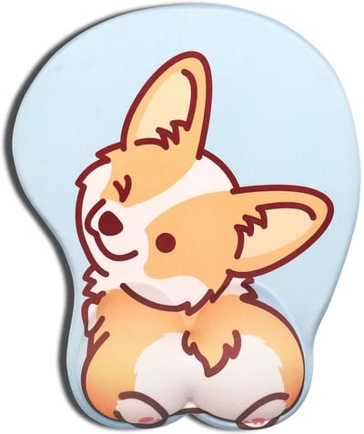 Dailygoods- Muismat met Gelkussen - Corgi Motief - Antislip Basis - Polssteun - Ergonomisch - Lichtgewicht en Makkelijk te Reinigen