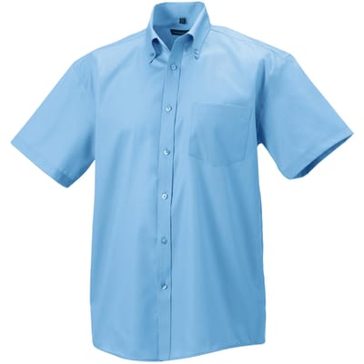 Russell Collectie Heren Korte Mouw Ultiem Niet-Ijzershirt (Heldere lucht)
