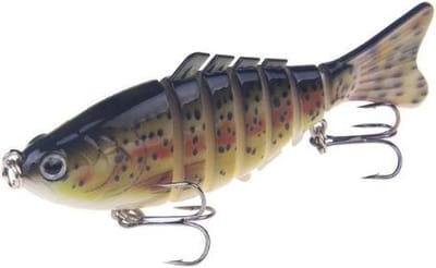 6-delige Swimbait Kunstaas voor snoek , 10 cm - 16 gram, 3D ogen.
