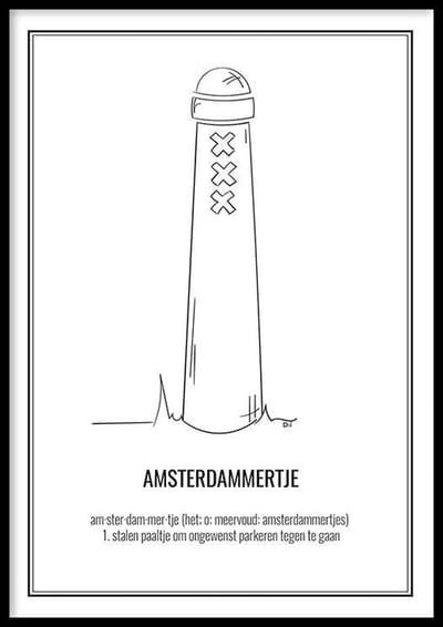 Poster - Amsterdammertje - 21x30cm - WALLLL