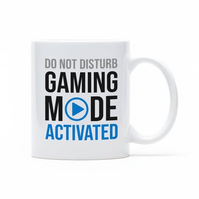 Niet Storen – Gaming Mode Geactiveerd Mok 330ml | Gamer Koffiebeker met Play-icoon | Leuk Cadeau voor PC & Console Gamers