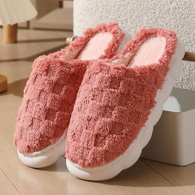Pantoufles en coton pour hommes Hiver Intérieur Usage domestique Semelle épaisse Pantoufles en coton peluche Antidérapantes et résistantes à l'usure Semelle épaisse 40-41 brown