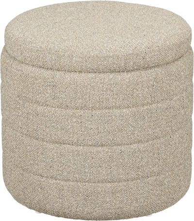 Mica Decorations Poef met Opbergruimte - H41 x Ø42 cm - Beige